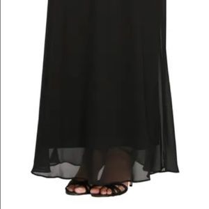 Full length black chiffon Alex evenings skirt XL